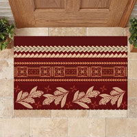 Red Samoa Siapo Teuila Flowers Rubber Doormat LT14 - Polynesian Pride