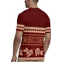 Red Samoa Siapo Teuila Flowers Rugby Jersey LT14 - Polynesian Pride