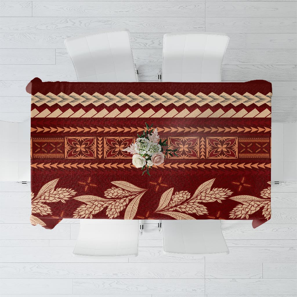 Red Samoa Siapo Teuila Flowers Tablecloth LT14 Red - Polynesian Pride