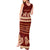 Red Samoa Siapo Teuila Flowers Tank Maxi Dress