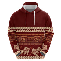 Red Samoa Siapo Teuila Flowers Zip Hoodie LT14 - Polynesian Pride