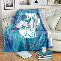 Turquoise Polynesia Father's Day Blanket Dad You Are My Hero LT14 Turquoise - Polynesian Pride