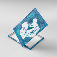 Turquoise Polynesia Father's Day Canvas Wall Art Dad You Are My Hero LT14 With Frame Turquoise - Polynesian Pride