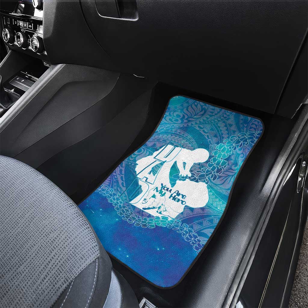 Turquoise Polynesia Father's Day Car Mats Dad You Are My Hero LT14 - Polynesian Pride