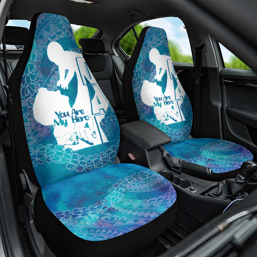 Turquoise Polynesia Father's Day Car Seat Cover Dad You Are My Hero LT14 One Size Turquoise - Polynesian Pride