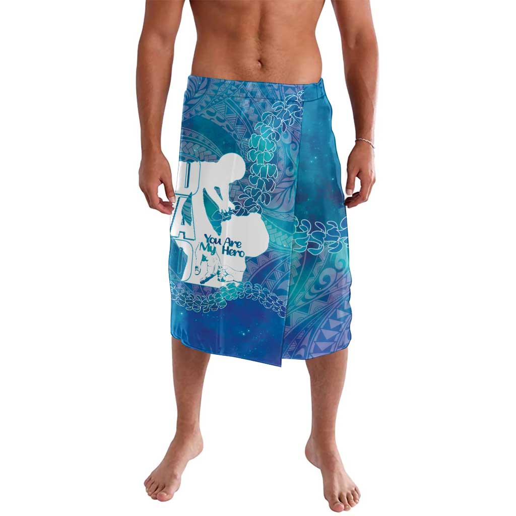 Turquoise Polynesia Father's Day Lavalava Dad You Are My Hero LT14 Turquoise - Polynesian Pride