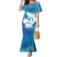 Turquoise Polynesia Father's Day Mermaid Dress Dad You Are My Hero LT14 Women Turquoise - Polynesian Pride