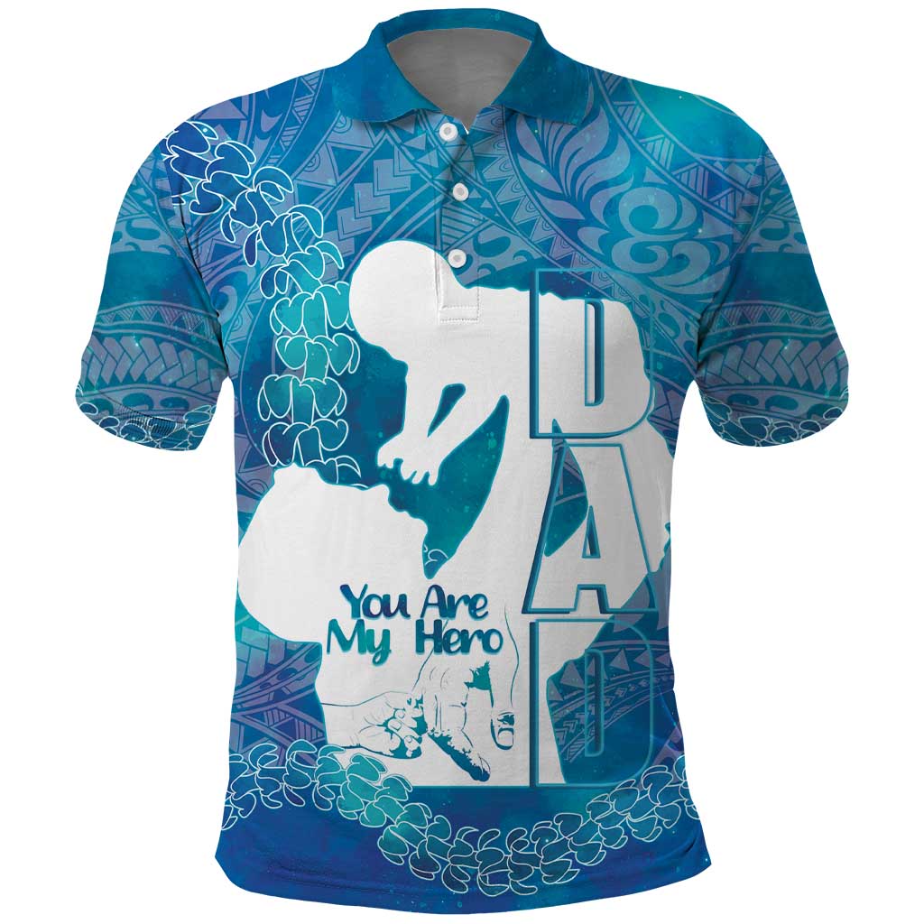 Turquoise Polynesia Father's Day Polo Shirt Dad You Are My Hero LT14 Turquoise - Polynesian Pride
