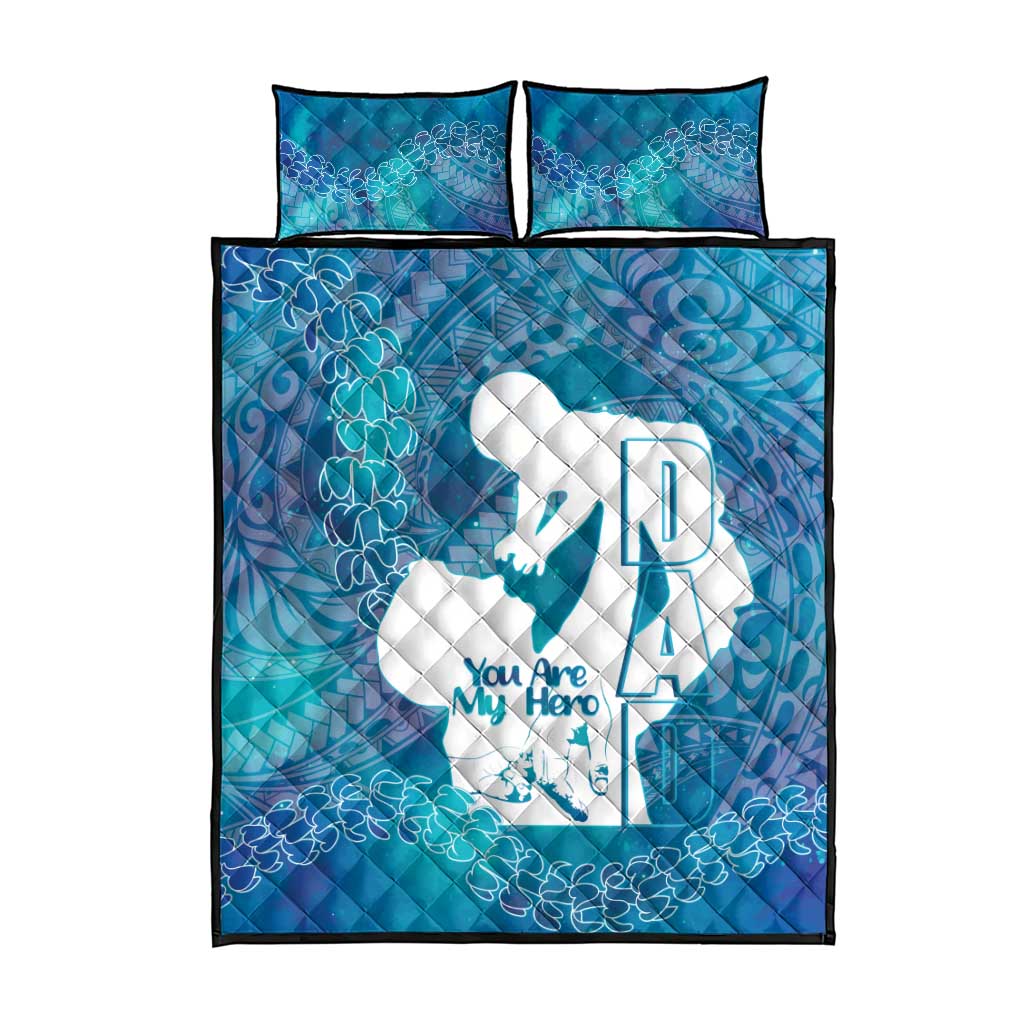 Turquoise Polynesia Father's Day Quilt Bed Set Dad You Are My Hero LT14 - Polynesian Pride