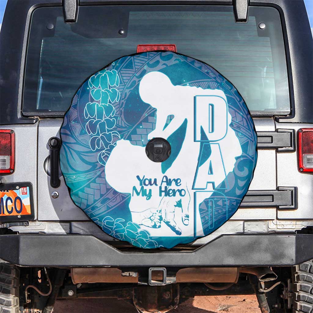 Turquoise Polynesia Father's Day Spare Tire Cover Dad You Are My Hero LT14 Turquoise - Polynesian Pride