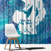Turquoise Polynesia Father's Day Window Curtain Dad You Are My Hero LT14 - Polynesian Pride