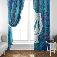 Turquoise Polynesia Father's Day Window Curtain Dad You Are My Hero LT14 - Polynesian Pride