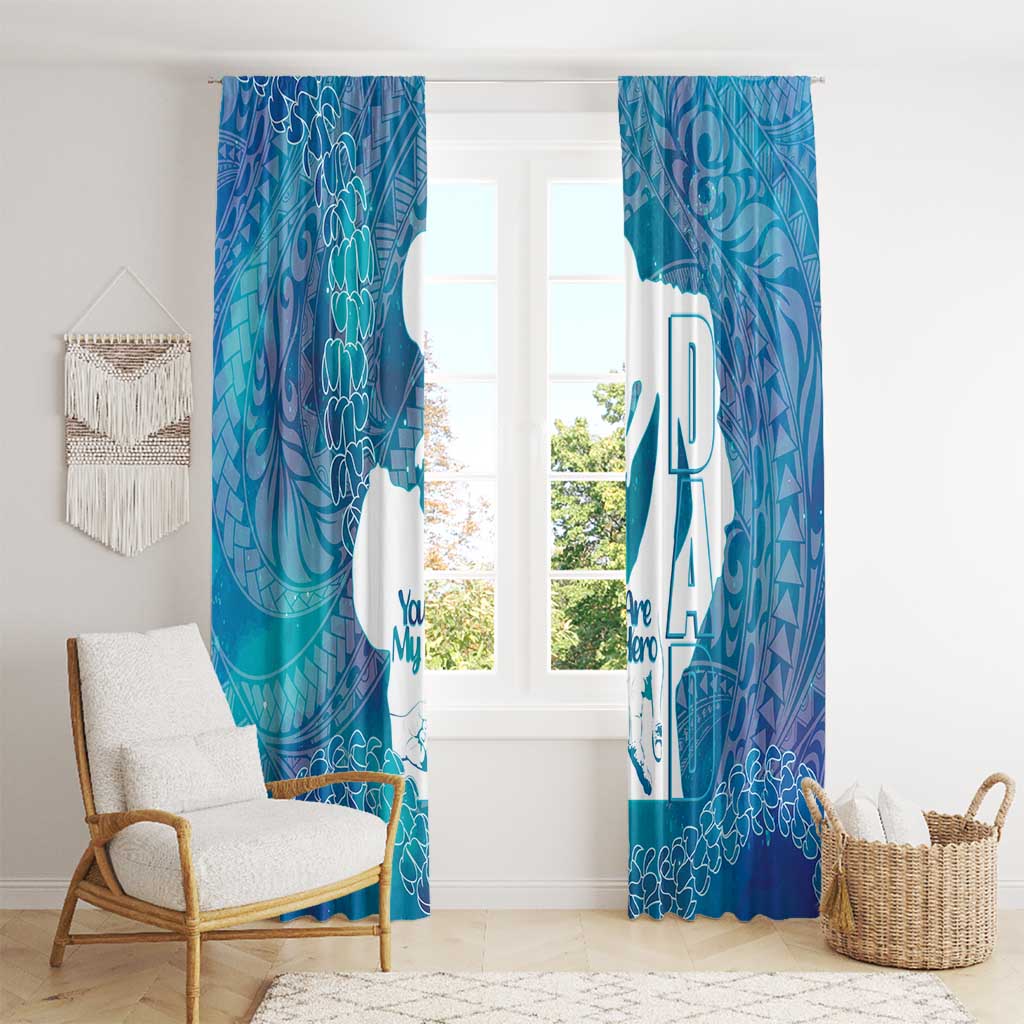Turquoise Polynesia Father's Day Window Curtain Dad You Are My Hero LT14 - Polynesian Pride