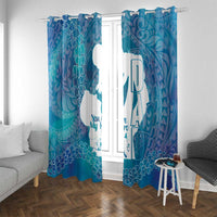 Turquoise Polynesia Father's Day Window Curtain Dad You Are My Hero LT14 With Grommets Turquoise - Polynesian Pride