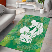Green Polynesia Father's Day Area Rug Dad You Are My Hero LT14 - Polynesian Pride