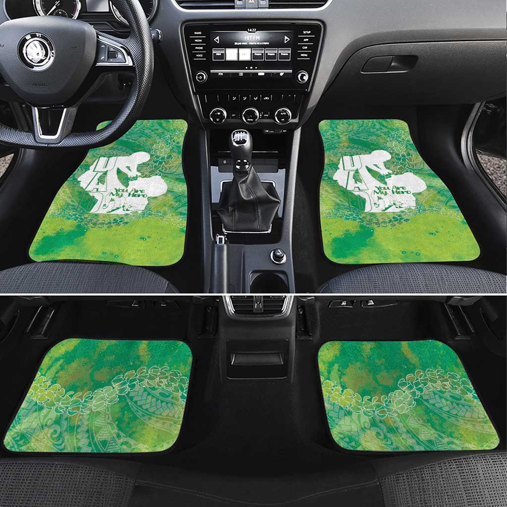 Green Polynesia Father's Day Car Mats Dad You Are My Hero LT14 Set 4pcs Green - Polynesian Pride