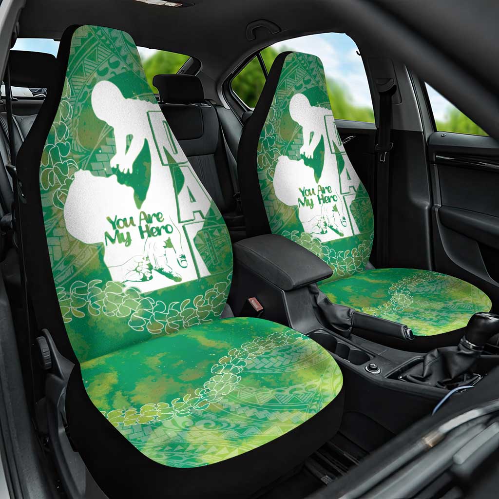 Green Polynesia Father's Day Car Seat Cover Dad You Are My Hero LT14 One Size Green - Polynesian Pride