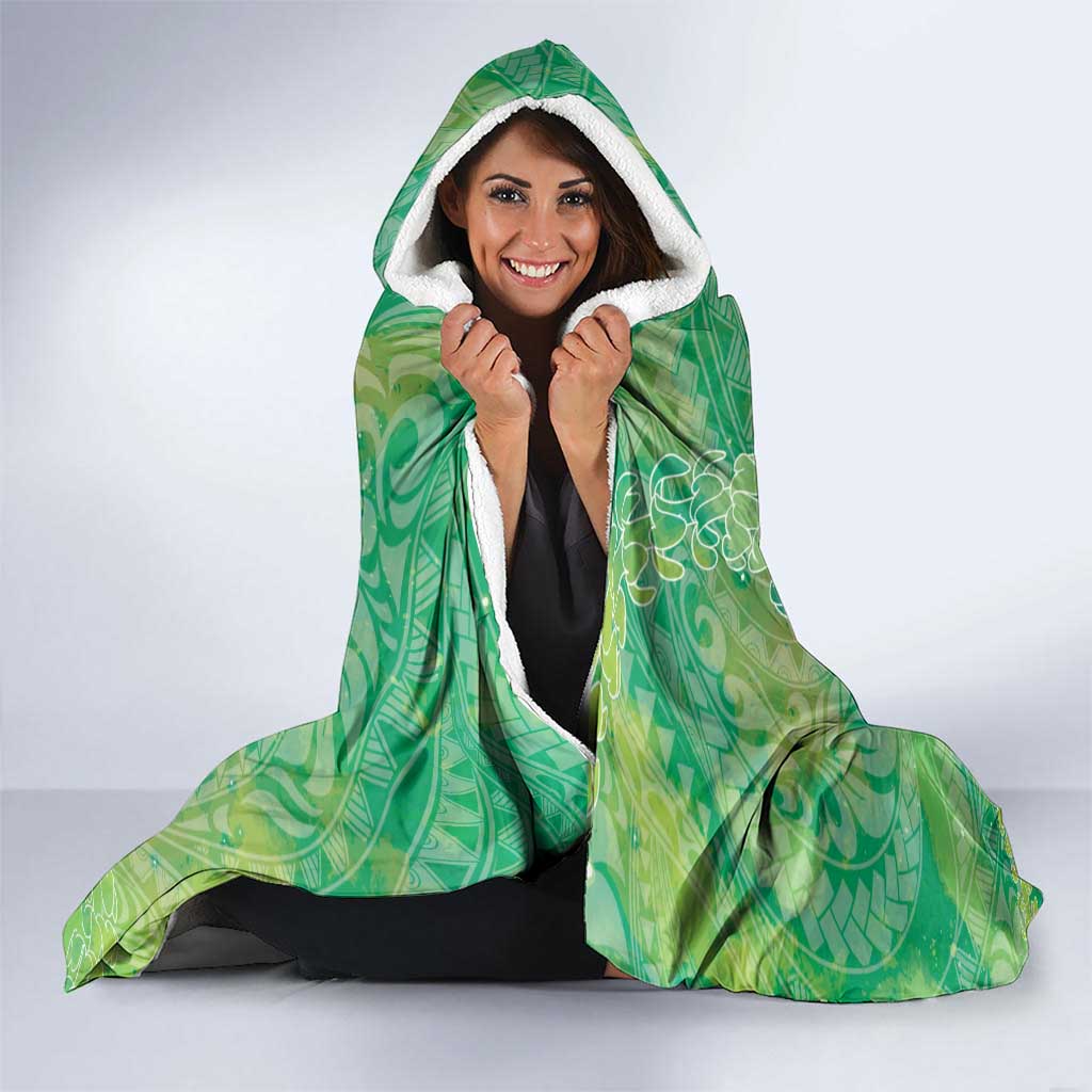 Green Polynesia Father's Day Hooded Blanket Dad You Are My Hero LT14 - Polynesian Pride