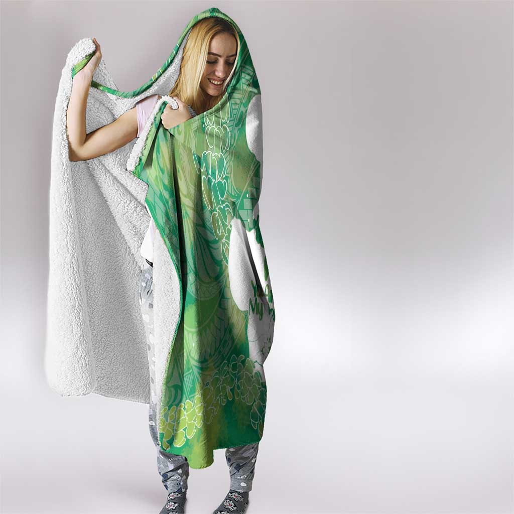 Green Polynesia Father's Day Hooded Blanket Dad You Are My Hero LT14 - Polynesian Pride
