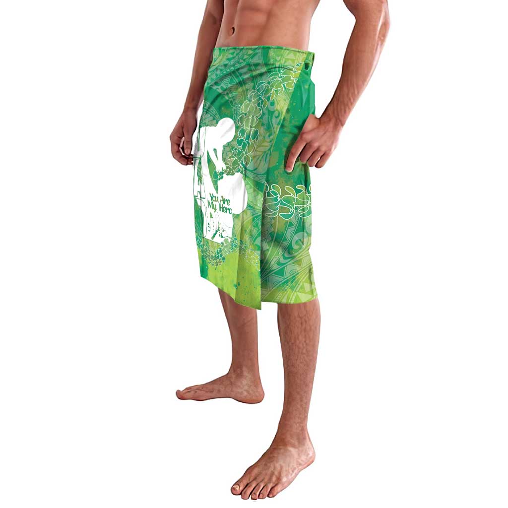Green Polynesia Father's Day Lavalava Dad You Are My Hero LT14 - Polynesian Pride