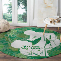 Green Polynesia Father's Day Round Carpet Dad You Are My Hero LT14 - Polynesian Pride