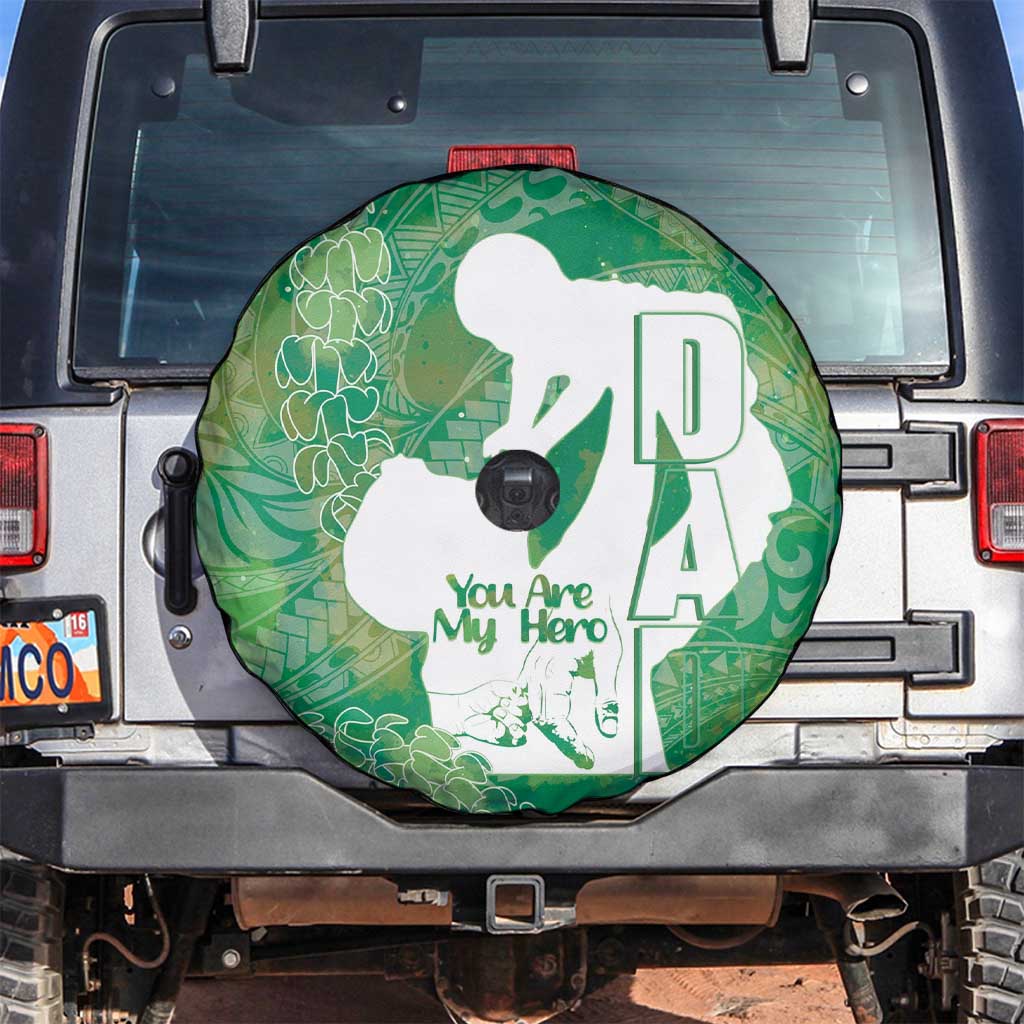 Green Polynesia Father's Day Spare Tire Cover Dad You Are My Hero LT14 Green - Polynesian Pride
