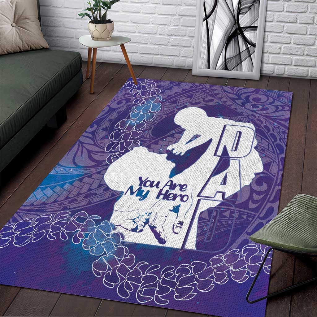 Purple Polynesia Father's Day Area Rug Dad You Are My Hero LT14 Purple - Polynesian Pride