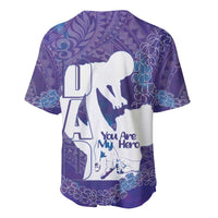 Purple Polynesia Father's Day Baseball Jersey Dad You Are My Hero LT14 - Polynesian Pride