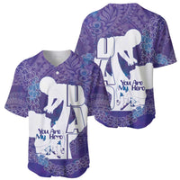 Purple Polynesia Father's Day Baseball Jersey Dad You Are My Hero LT14 - Polynesian Pride