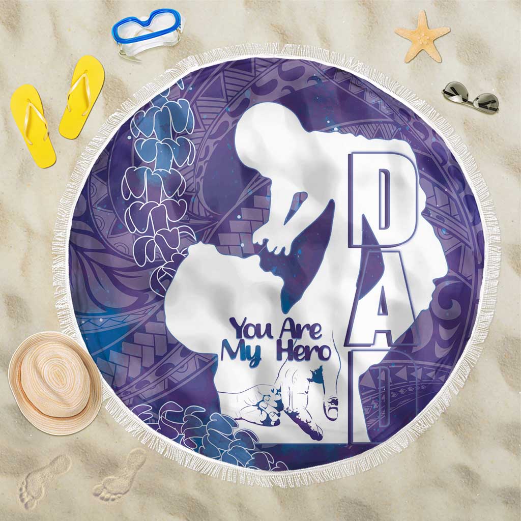 Purple Polynesia Father's Day Beach Blanket Dad You Are My Hero LT14 One Size 150cm Purple - Polynesian Pride