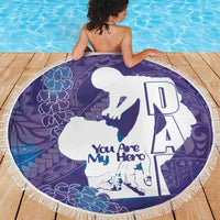 Purple Polynesia Father's Day Beach Blanket Dad You Are My Hero LT14 - Polynesian Pride