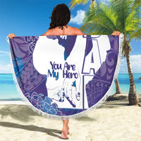 Purple Polynesia Father's Day Beach Blanket Dad You Are My Hero LT14 - Polynesian Pride