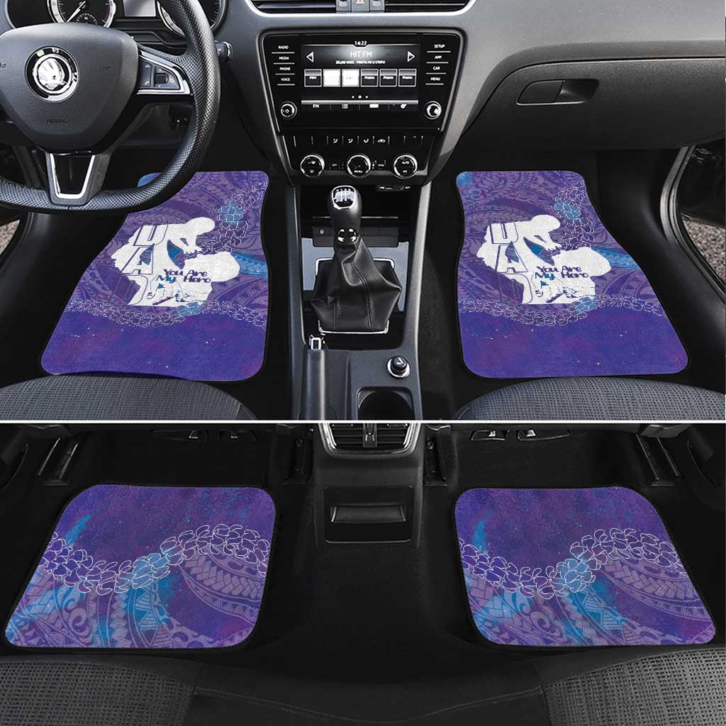 Purple Polynesia Father's Day Car Mats Dad You Are My Hero LT14 Set 4pcs Purple - Polynesian Pride