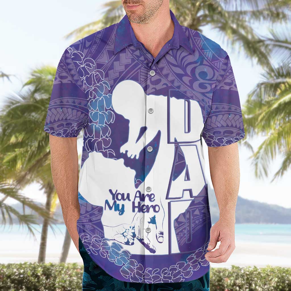 Purple Polynesia Father's Day Hawaiian Shirt Dad You Are My Hero LT14 - Polynesian Pride