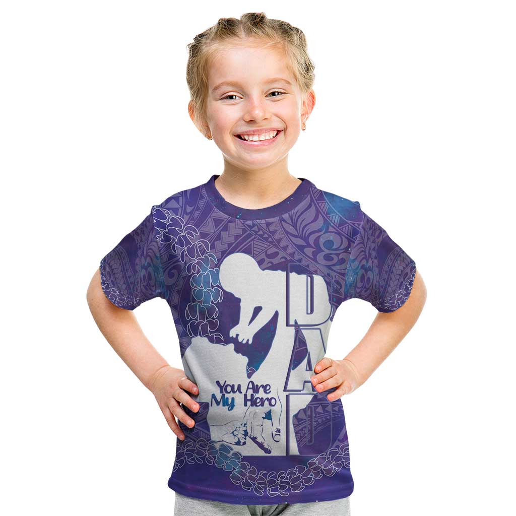 Purple Polynesia Father's Day Kid T Shirt Dad You Are My Hero LT14 Purple - Polynesian Pride