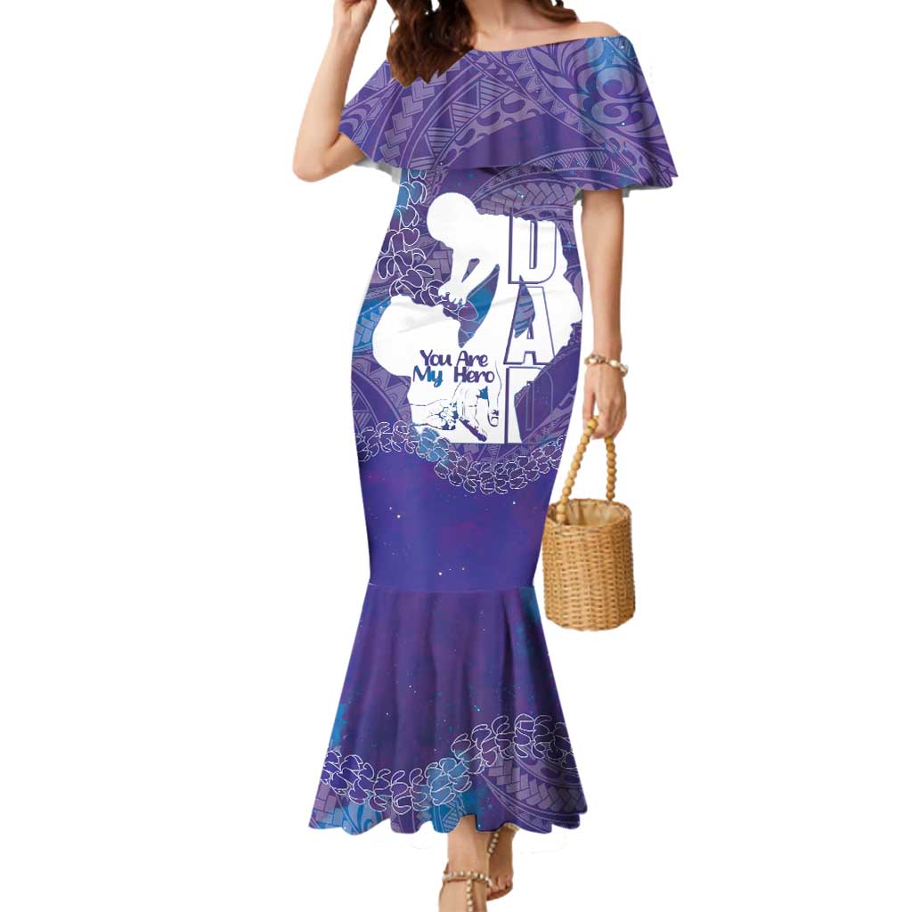 Purple Polynesia Father's Day Mermaid Dress Dad You Are My Hero LT14 Women Purple - Polynesian Pride