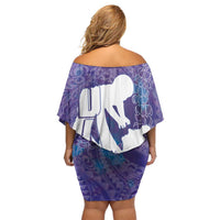 Purple Polynesia Father's Day Off Shoulder Short Dress Dad You Are My Hero LT14 - Polynesian Pride