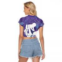 Purple Polynesia Father's Day Raglan Cropped T Shirt Dad You Are My Hero LT14 - Polynesian Pride