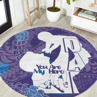 Purple Polynesia Father's Day Round Carpet Dad You Are My Hero LT14 Purple - Polynesian Pride