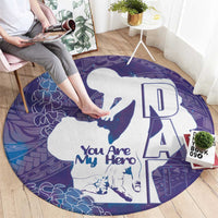 Purple Polynesia Father's Day Round Carpet Dad You Are My Hero LT14 - Polynesian Pride