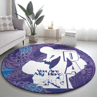 Purple Polynesia Father's Day Round Carpet Dad You Are My Hero LT14 - Polynesian Pride