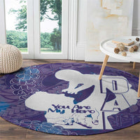 Purple Polynesia Father's Day Round Carpet Dad You Are My Hero LT14 - Polynesian Pride