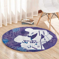 Purple Polynesia Father's Day Round Carpet Dad You Are My Hero LT14 - Polynesian Pride