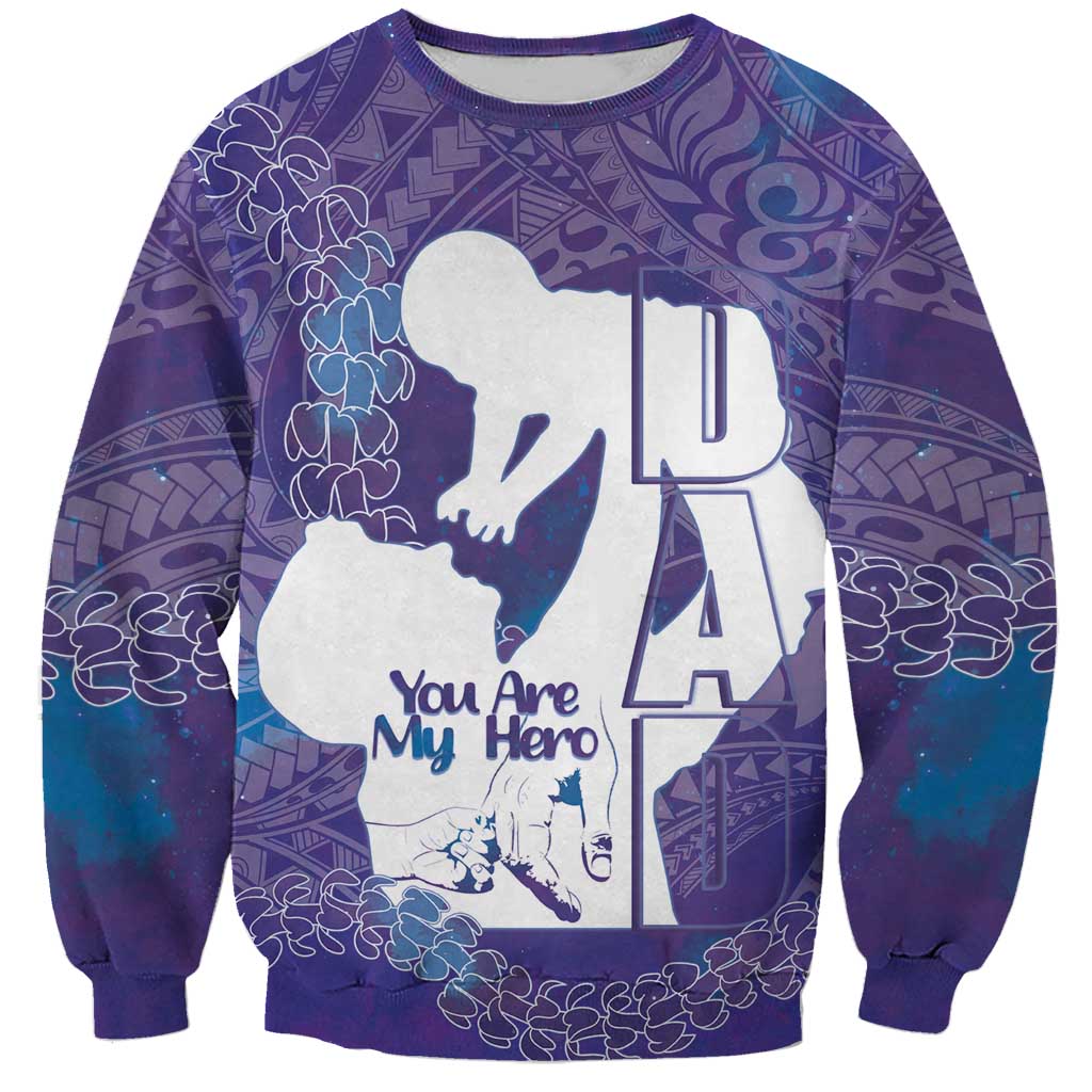 Purple Polynesia Father's Day Sweatshirt Dad You Are My Hero LT14 Unisex Purple - Polynesian Pride