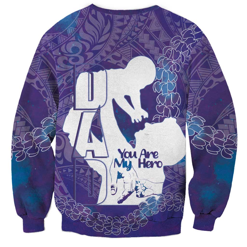 Purple Polynesia Father's Day Sweatshirt Dad You Are My Hero LT14 - Polynesian Pride