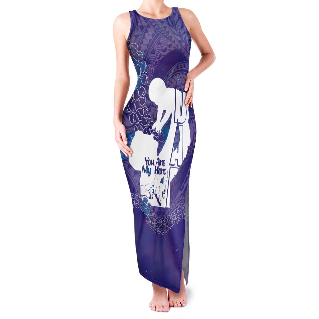 Purple Polynesia Father's Day Tank Maxi Dress Dad You Are My Hero LT14 Women Purple - Polynesian Pride