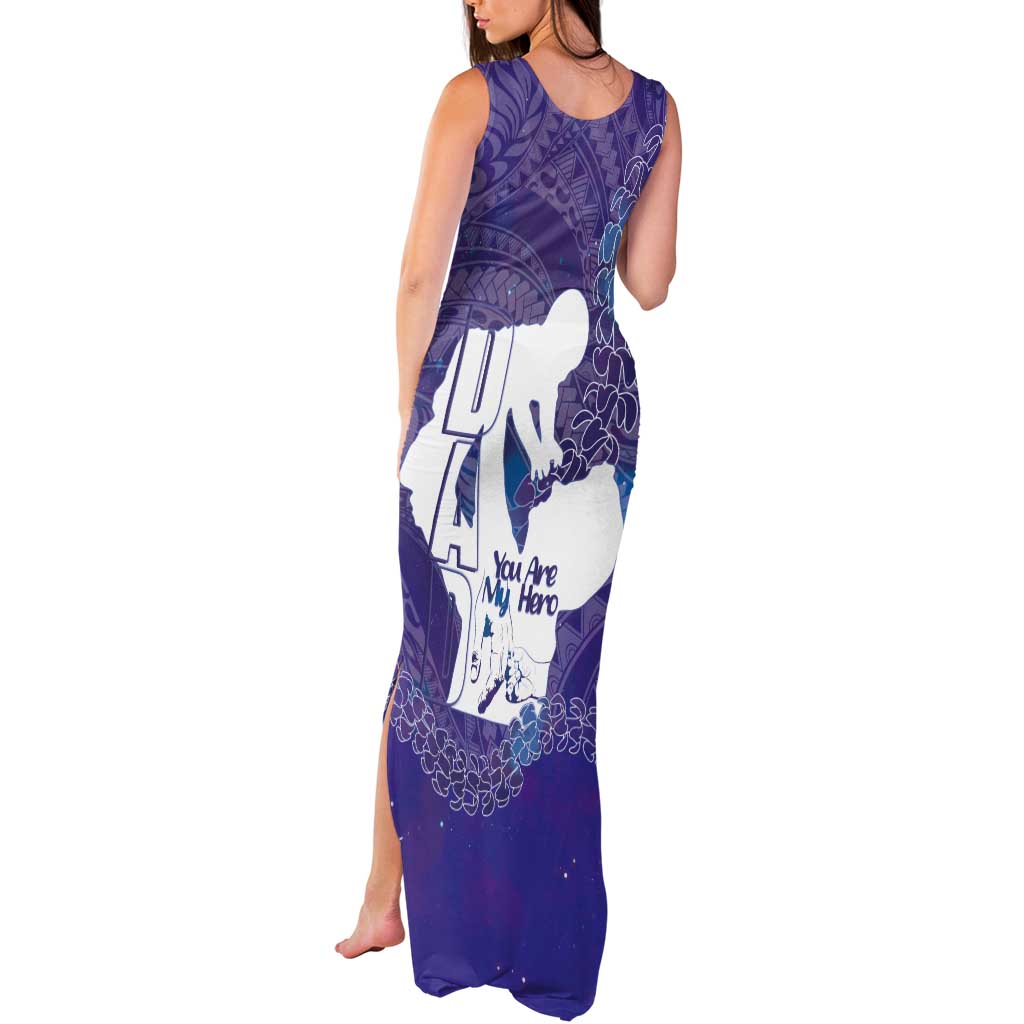 Purple Polynesia Father's Day Tank Maxi Dress Dad You Are My Hero LT14 - Polynesian Pride