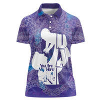 Purple Polynesia Father's Day Women Polo Shirt Dad You Are My Hero LT14 Female Purple - Polynesian Pride