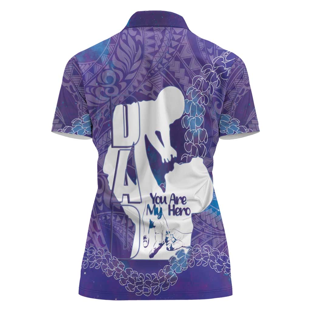 Purple Polynesia Father's Day Women Polo Shirt Dad You Are My Hero LT14 - Polynesian Pride