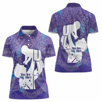 Purple Polynesia Father's Day Women Polo Shirt Dad You Are My Hero LT14 - Polynesian Pride